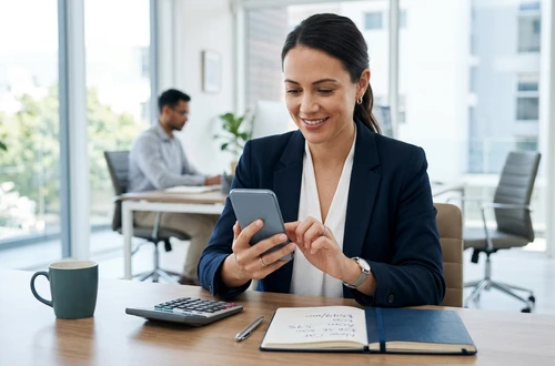 Meridian loan advisor reviewing documents with client
